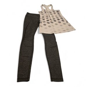 Lululemon Athleisure Set Women's 6 Wunder Under Leggings Racerback Long Tank